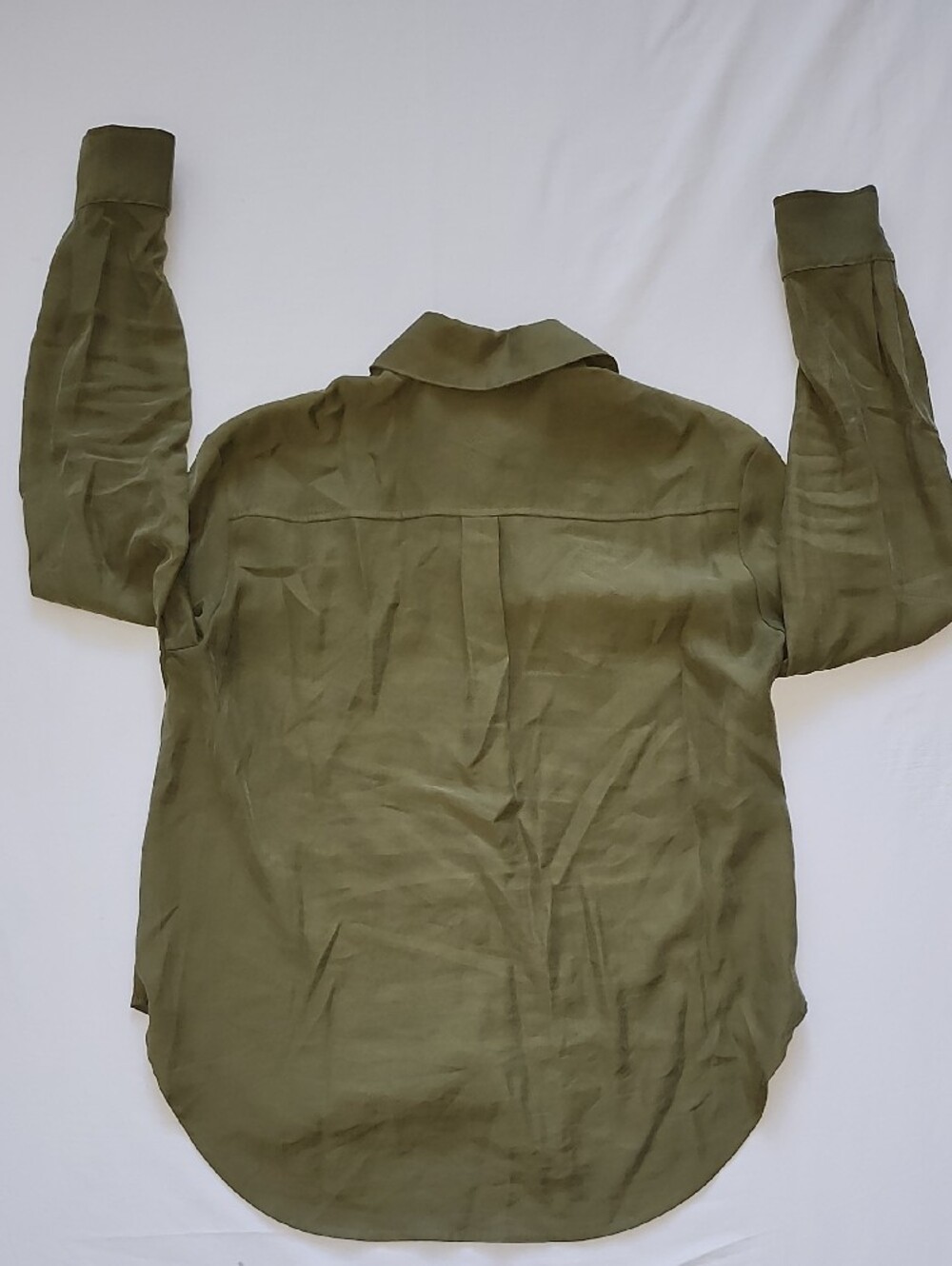 Nordstrom Rack Olive Green Double Pocket Utility Shirt S - Picture 6 of 9